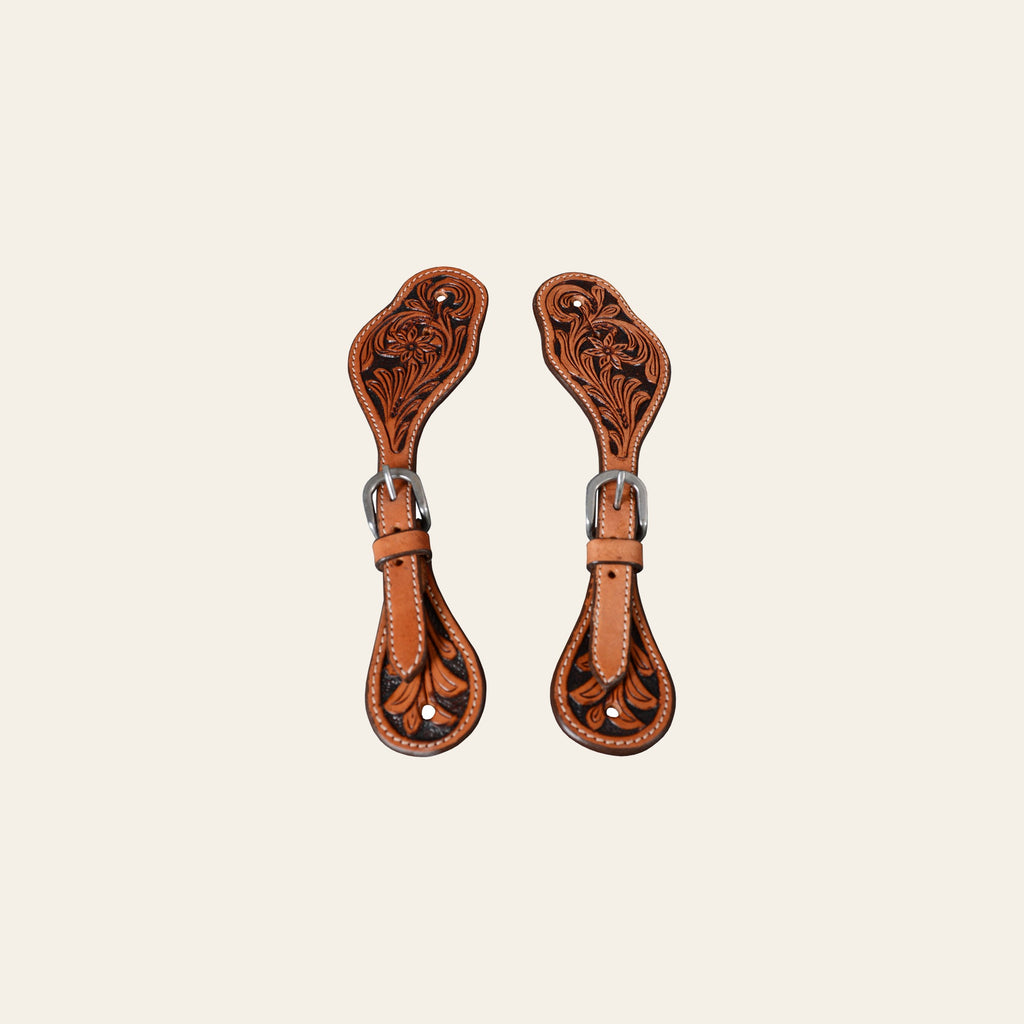 Bar H Equine Leather Spurs Straps for Adults - Western Womens Spur Horse Riding, Barrel Racing, Show, and Rodeo