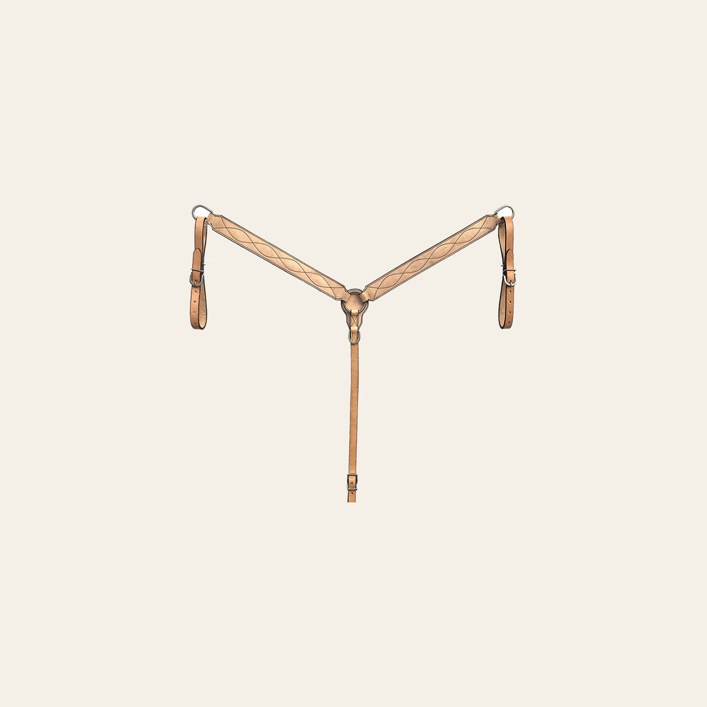 BAR H EQUINE Western Handtooled Leather Horse Headstall & Breast Collar Set | Tack