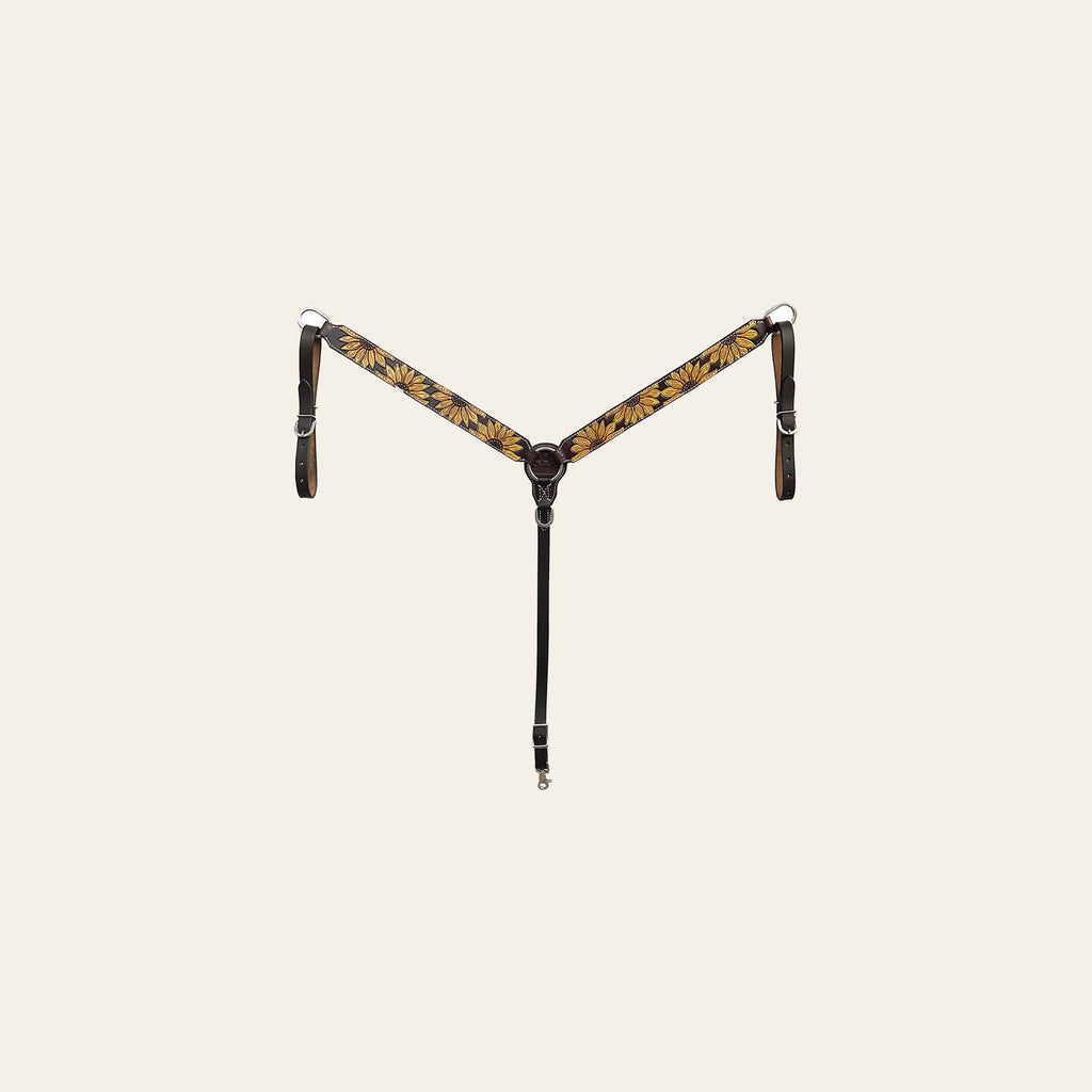 BAR H EQUINE Western Handtooled Leather Horse Headstall & Breast Collar Set | Tack