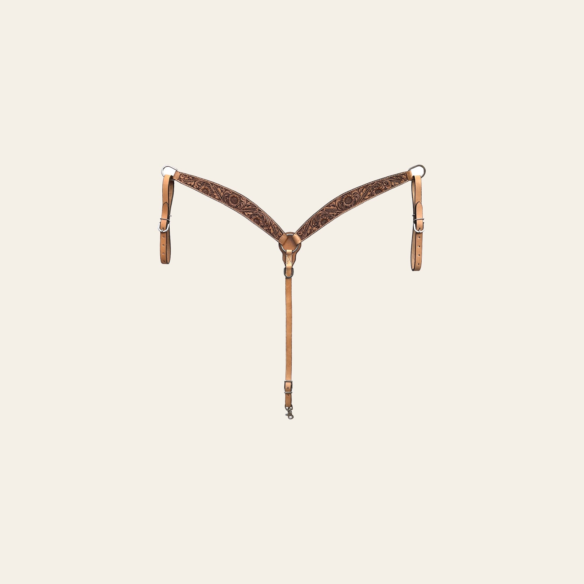 BAR H EQUINE Western Handtooled Leather Horse Headstall & Breast Collar Set | Tack