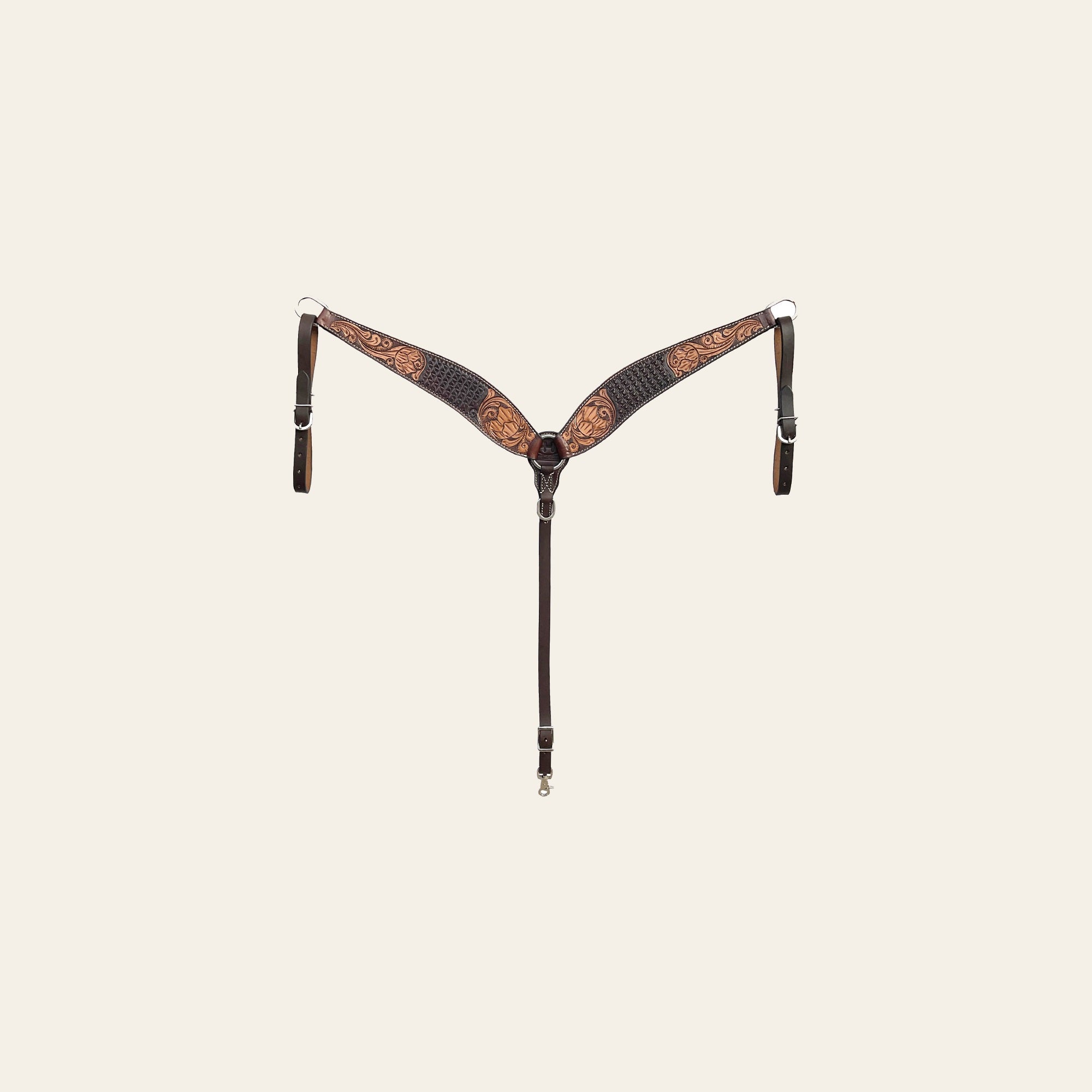 BAR H EQUINE Western Handtooled Leather Horse Headstall & Breast Collar Set | Tack