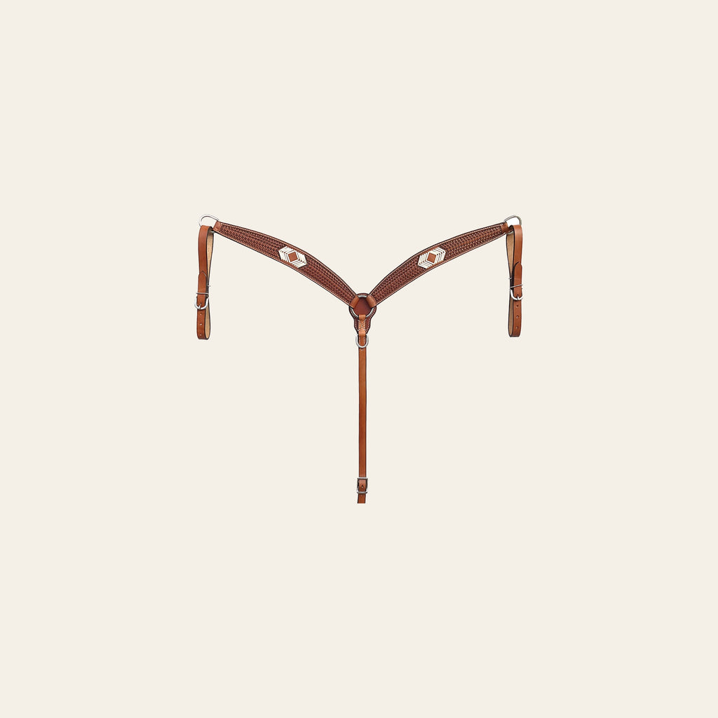 BAR H EQUINE Western Handtooled Leather Horse Headstall & Breast Collar Set | Tack