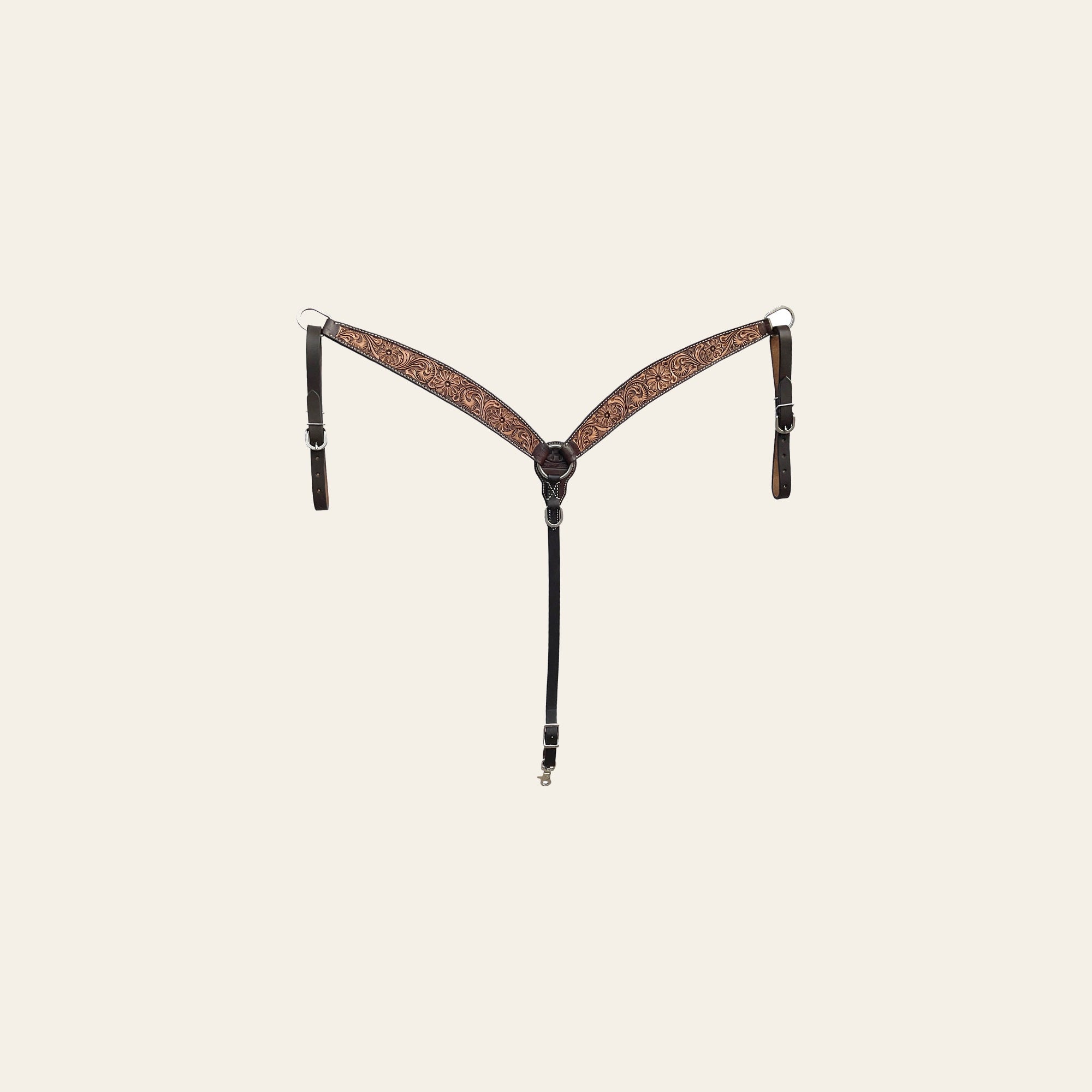 BAR H EQUINE Western Handtooled Leather Horse Headstall & Breast Collar Set | Tack