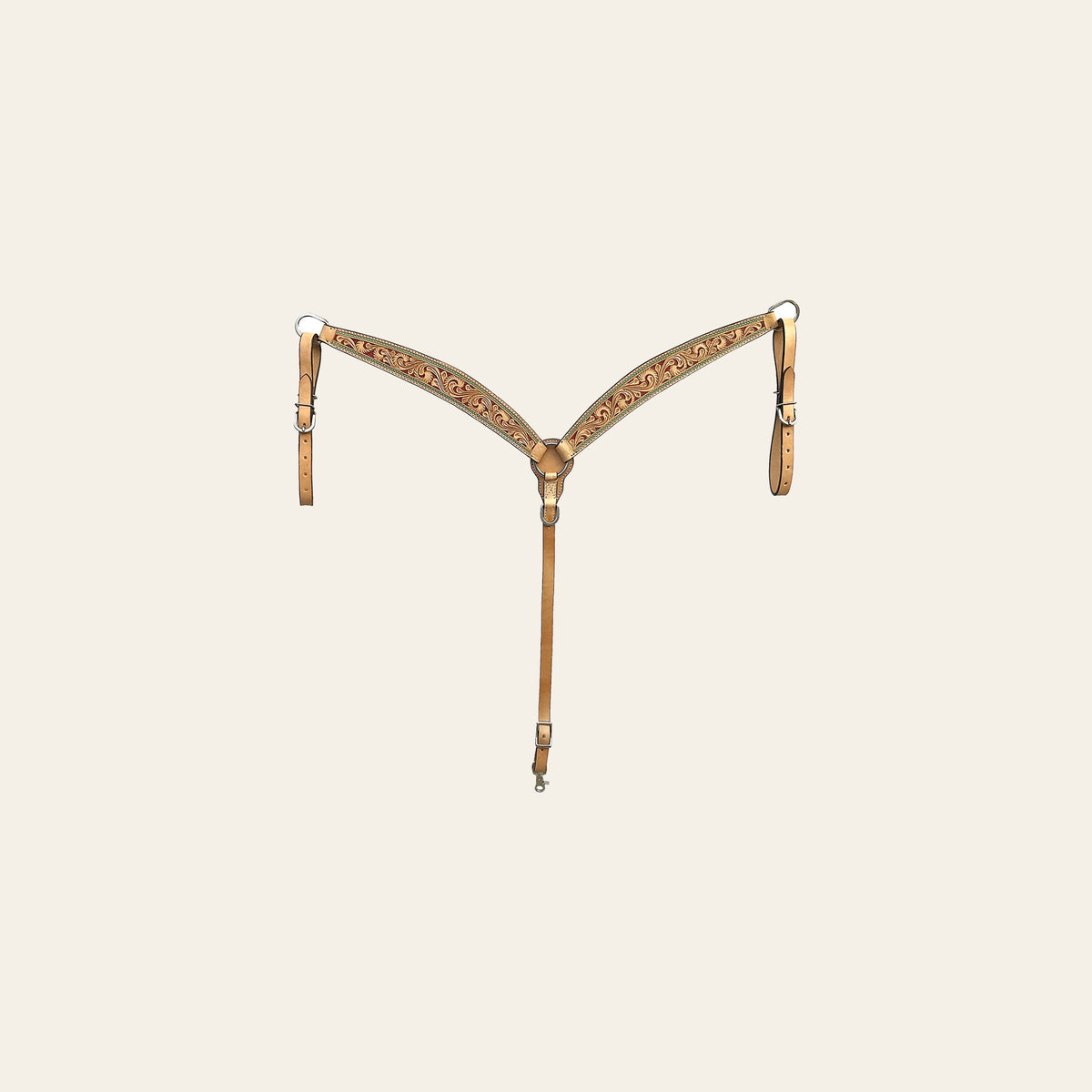 BAR H EQUINE Western Handtooled Leather Horse Headstall & Breast Collar Set | Tack