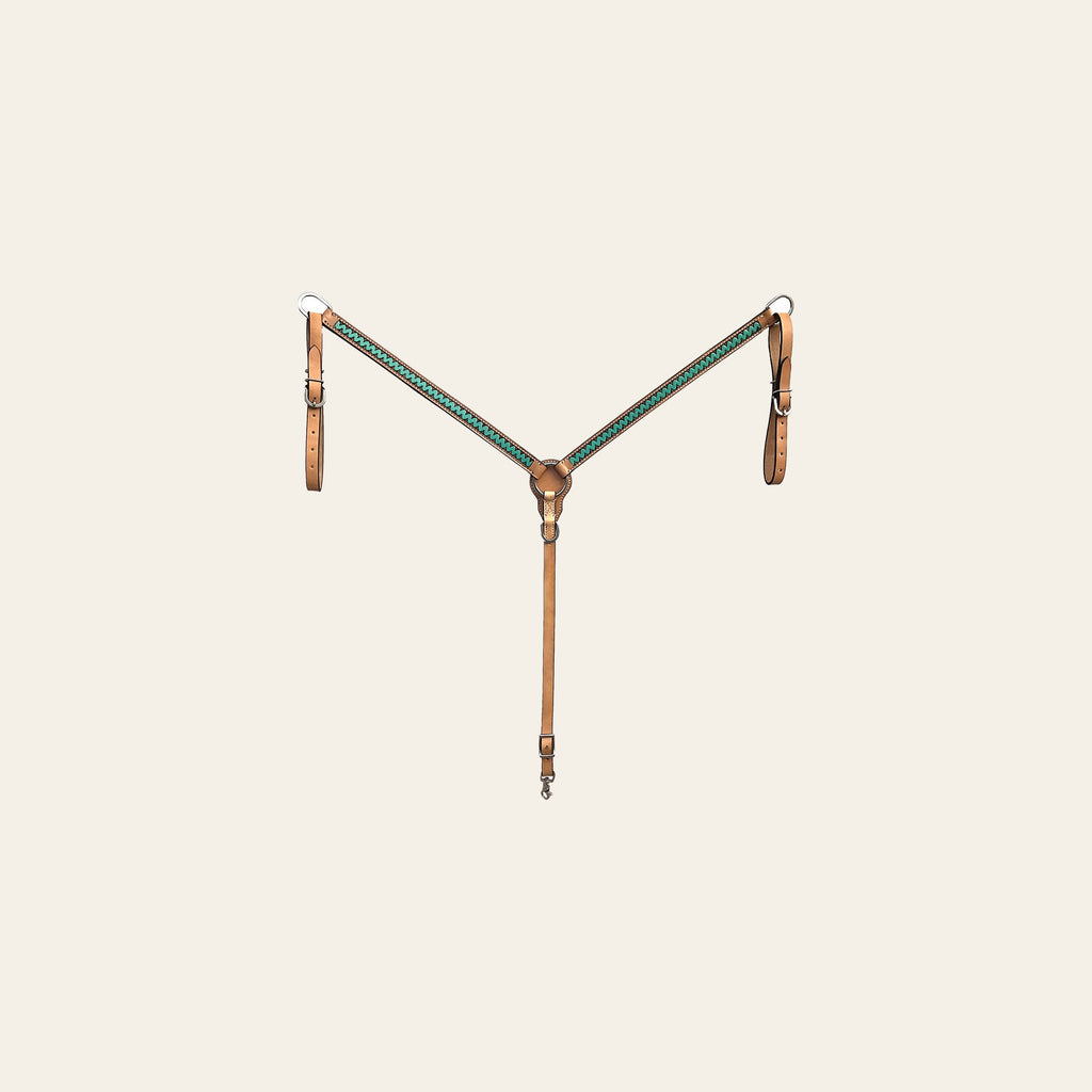 BAR H EQUINE Western Handtooled Leather Horse Headstall & Breast Collar Set | Tack