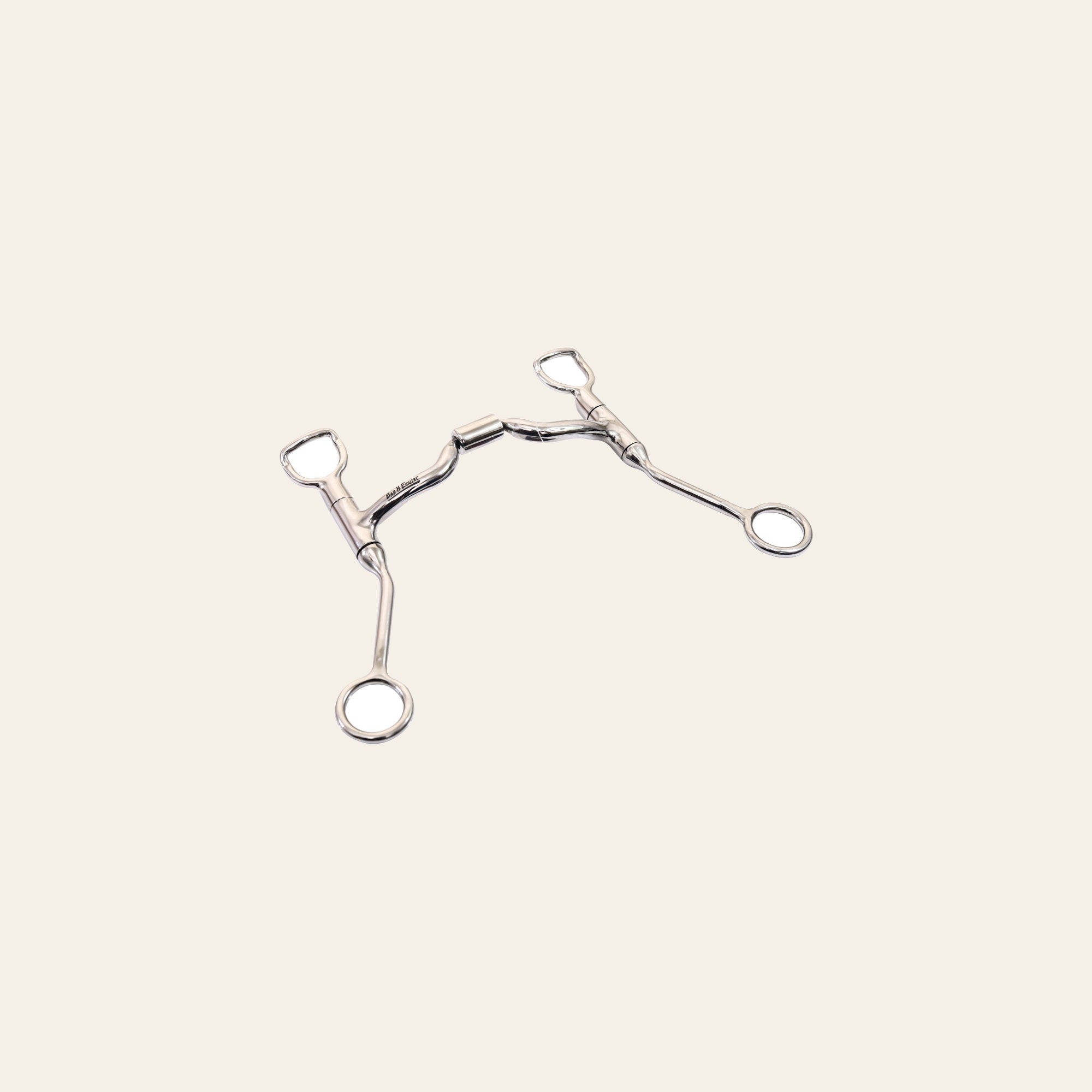 Bar H Equine Western Stainless Steel Port Swivel Shank Snaffle Horse Mouth Bit W/ Roller