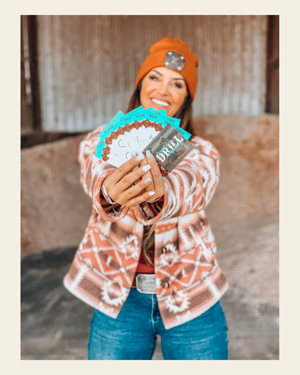 Barrel Racing Drill Cards on a warm cream background