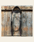 Basketweave Dark Oil Browband Headstall / Bridle on a warm cream background
