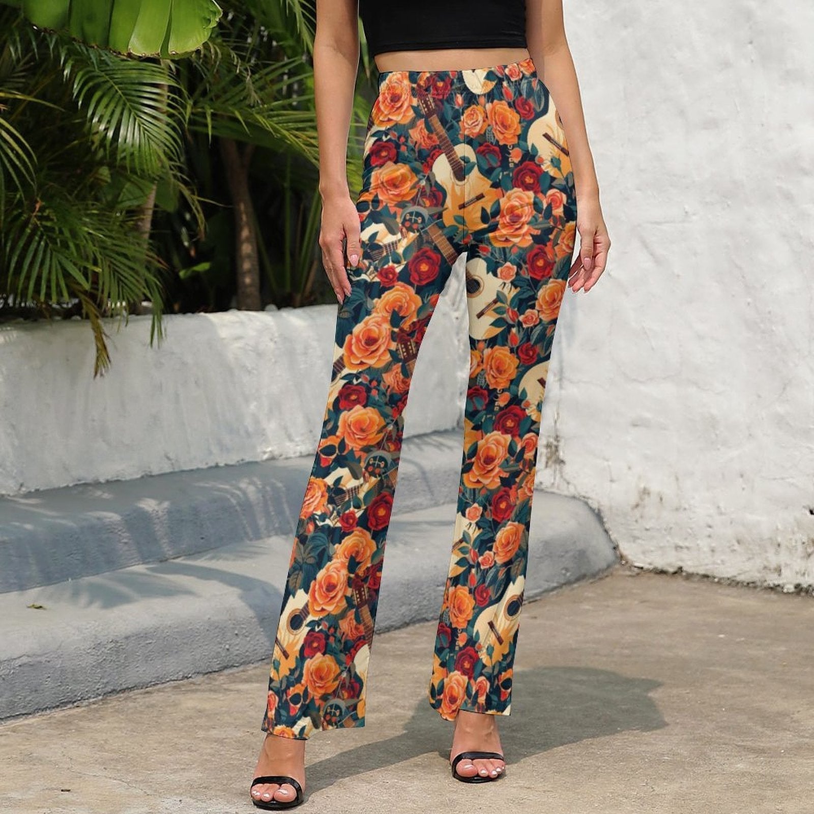 Baha Ranch Colores de Mexico Guitars and Roses Flare Pants by Baha Ranch Western Wear - product image 4