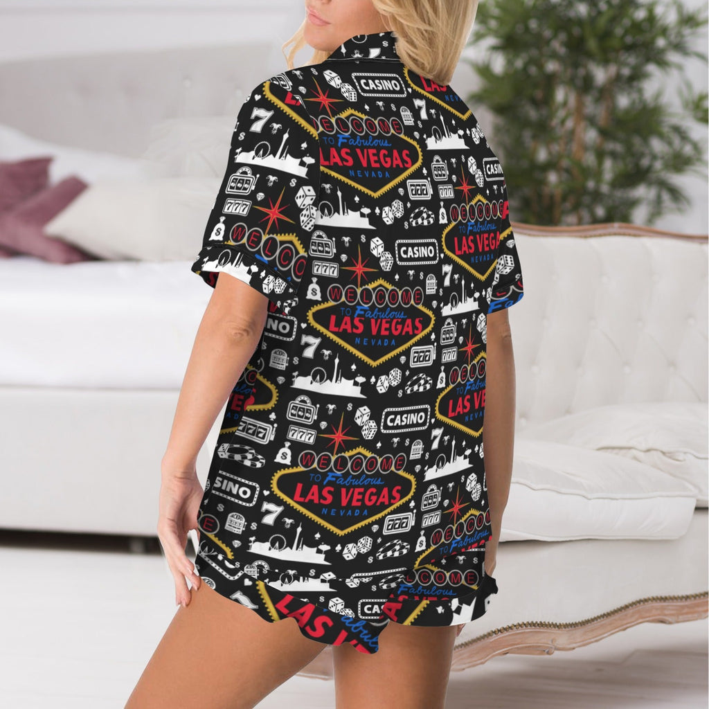 Baha Ranch Viva Las Vegas Western Satin Ruffle Pajama Set by Baha Ranch Western Wear - product image 3