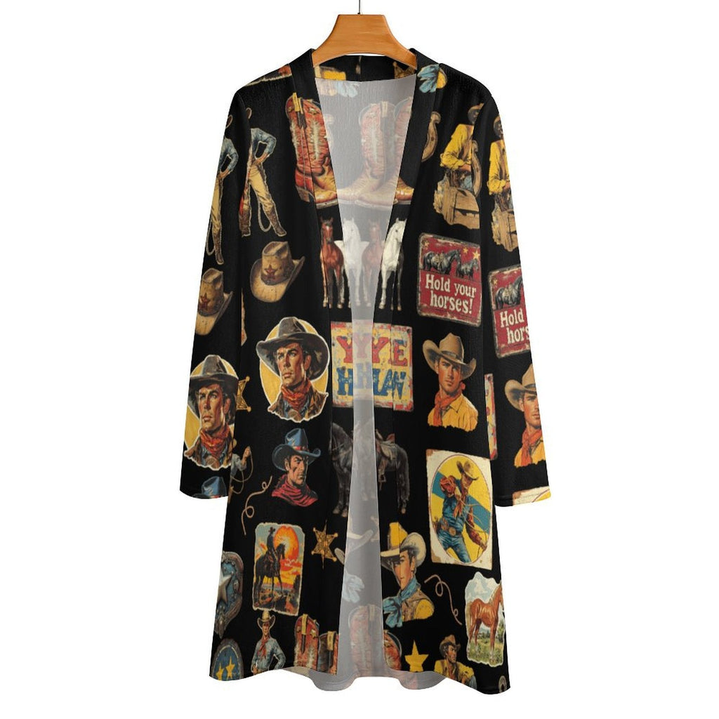 Baha Ranch Vintage Cowboy Collage Western Lightweight Cardigan by Baha Ranch Western Wear - product image 8