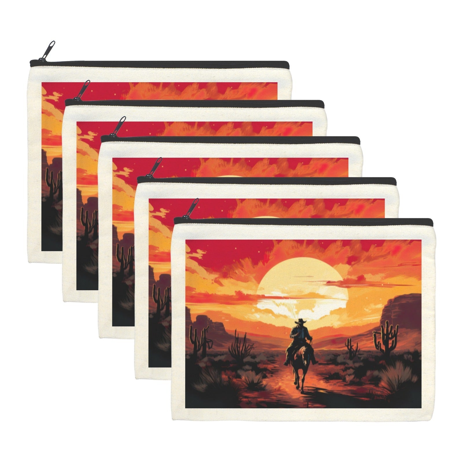 Baha Ranch Western Cowboy Sunset Cosmetic Bag Pack of 5 Made in America by Baha Ranch Western Wear - product image 2