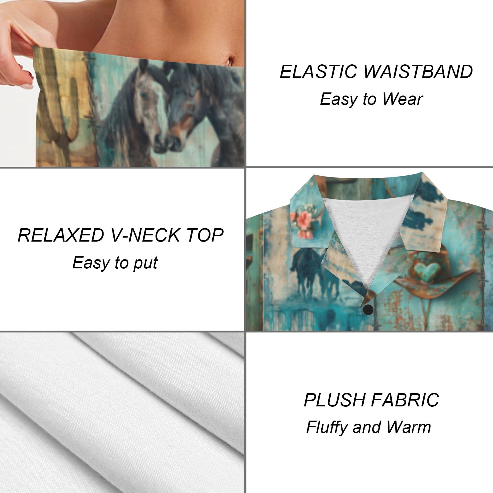 Baha Ranch Turquoise Dreams Womens Pajamas Made in America by Baha Ranch Western Wear - product image 5