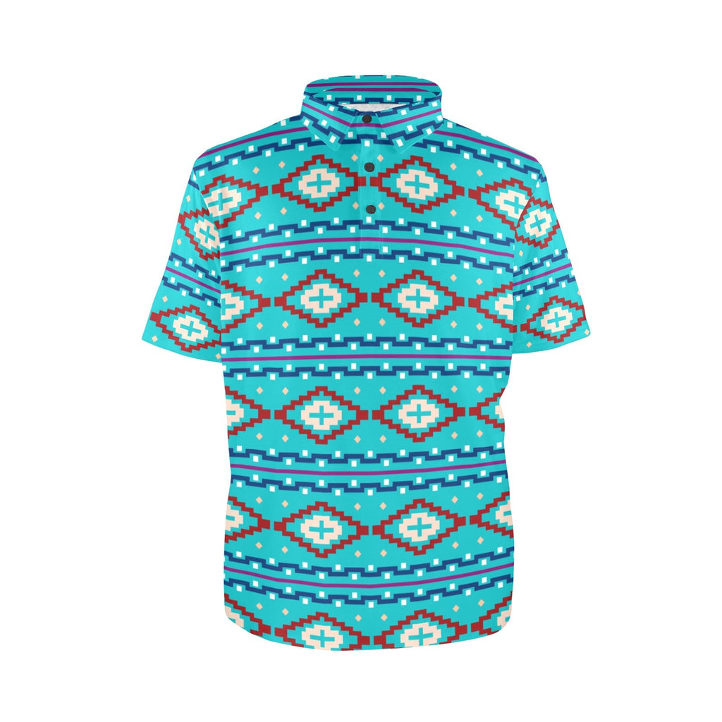 Baha Ranch Turquoise Aztec Polo by Baha Ranch Western Wear - product image 5