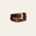BAR H EQUINE Brown Lilibeth Hand Tooled Genuine Leather Men & Women Belt Unisex Western