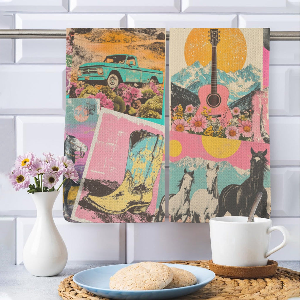 Baha Ranch Retro Pop Western set of 2 Kitchen Dish Towels Made in America by Baha Ranch Western Wear - product image 4