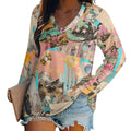 Baha Ranch Retro Pop Western Collage Long Sleeve Top by Baha Ranch Western Wear