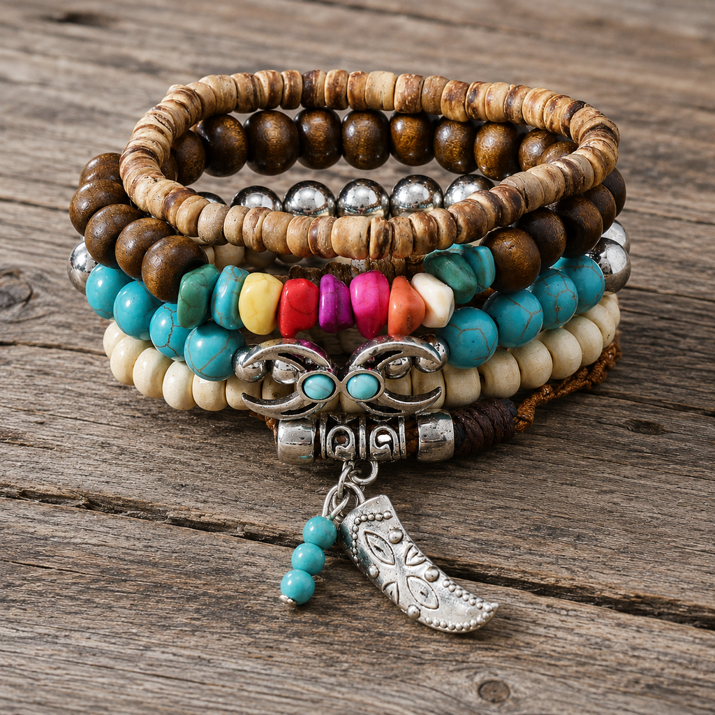 Desert Fashion Turquoise Bracelet Stack