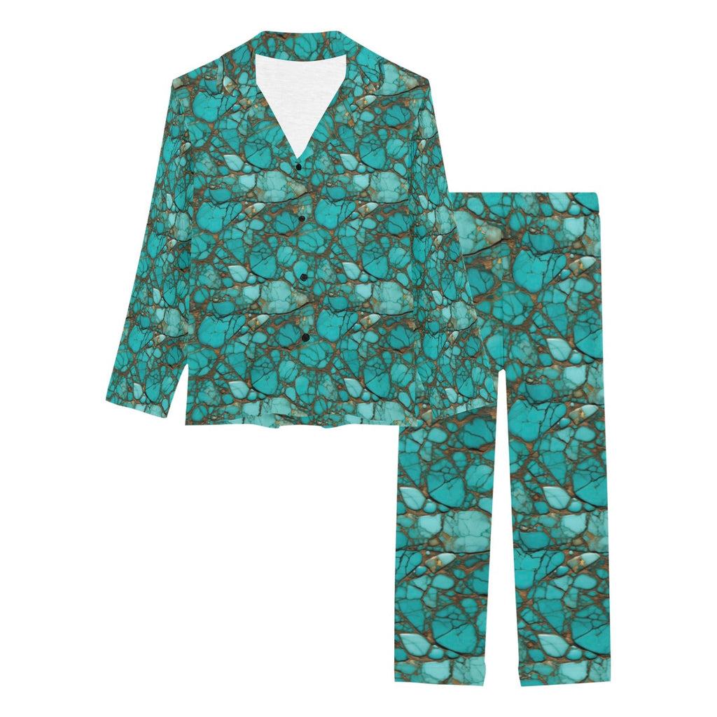 Baha Ranch All Turquoise Women's Long Pajama Set by Baha Ranch Western Wear - product image 3