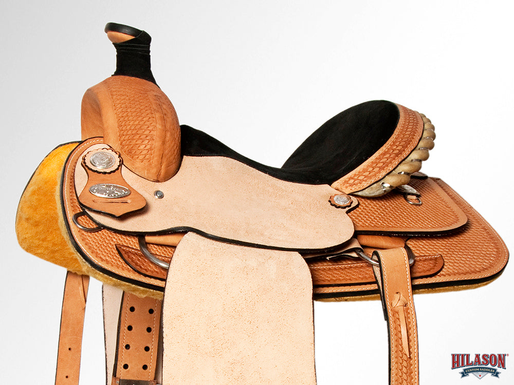 HILASON Western Horse Saddle American Leather Basketweave Ranch Roping Cowboy | Hand Tooled Wade & For Horses