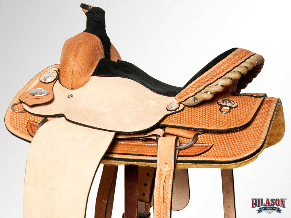 HILASON Western Horse Saddle American Leather Basketweave Ranch Roping Cowboy | Hand Tooled Wade & For Horses
