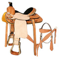 Hilason Western Horse Saddle American Leather Basketweave Ranch Roping Cowboy