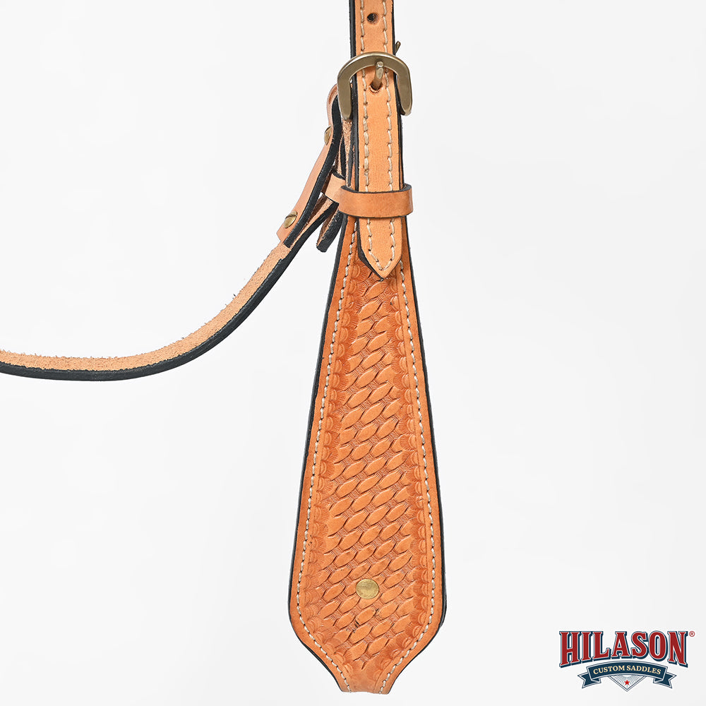 Hilason Western American Leather Horse Breast Collar - Basketweave Tack