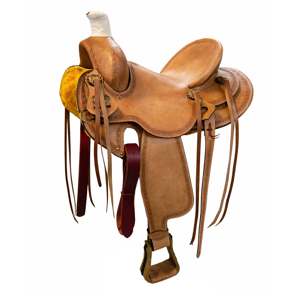 15 In HILASON Western American Leather Horse Saddle Ranch Roping Cowboy