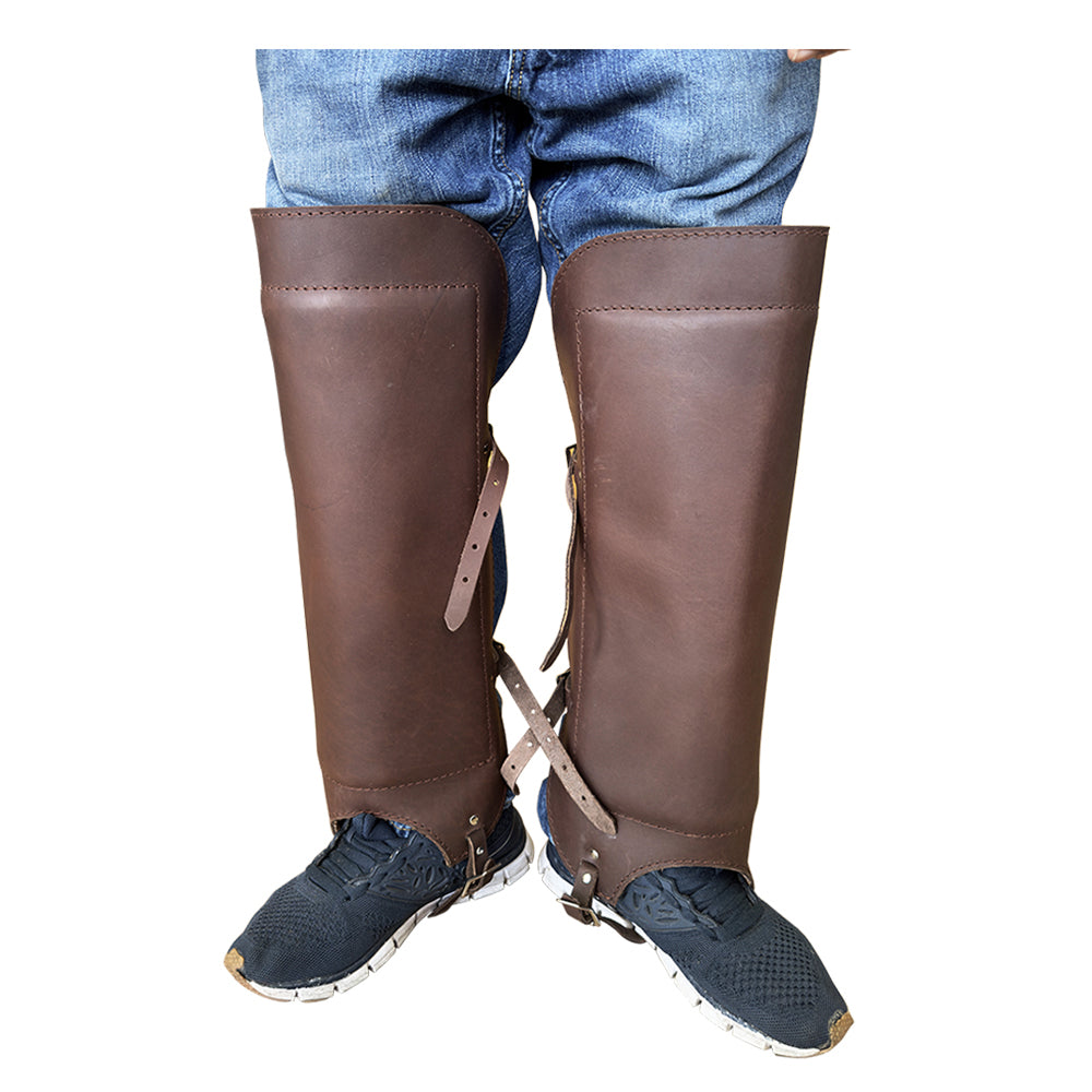 HILASON Protective Western Shin Guards for Bull Riders Men Flexible Rodeo Leg Protection Adjustable Breathable Cowboy Riding Shin Protector Gear