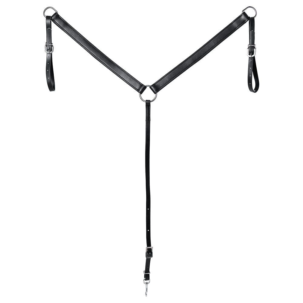 HILASON Western Horse Genuine Leather Breast Collar Tack Plain Black