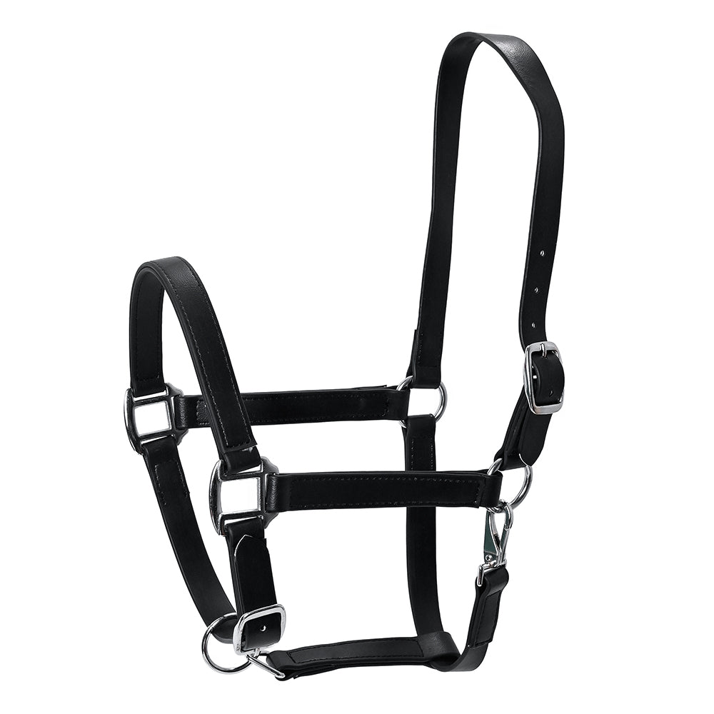 Hilason Western Horse Genuine Leather Halter with Adjustable Fit Durable Hardware Black