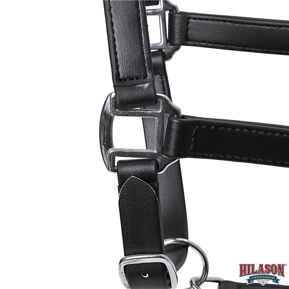 Hilason Western Horse Genuine Leather Halter with Adjustable Fit Durable Hardware Black