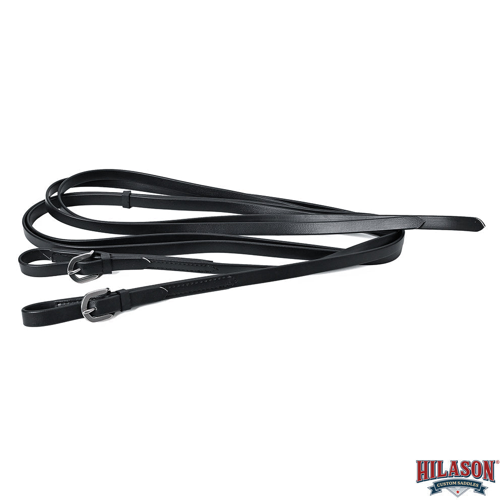 Hilason Genuine Black Leather Horse Reins with Buckle Ends – Durable & Adjustable Riding Tack
