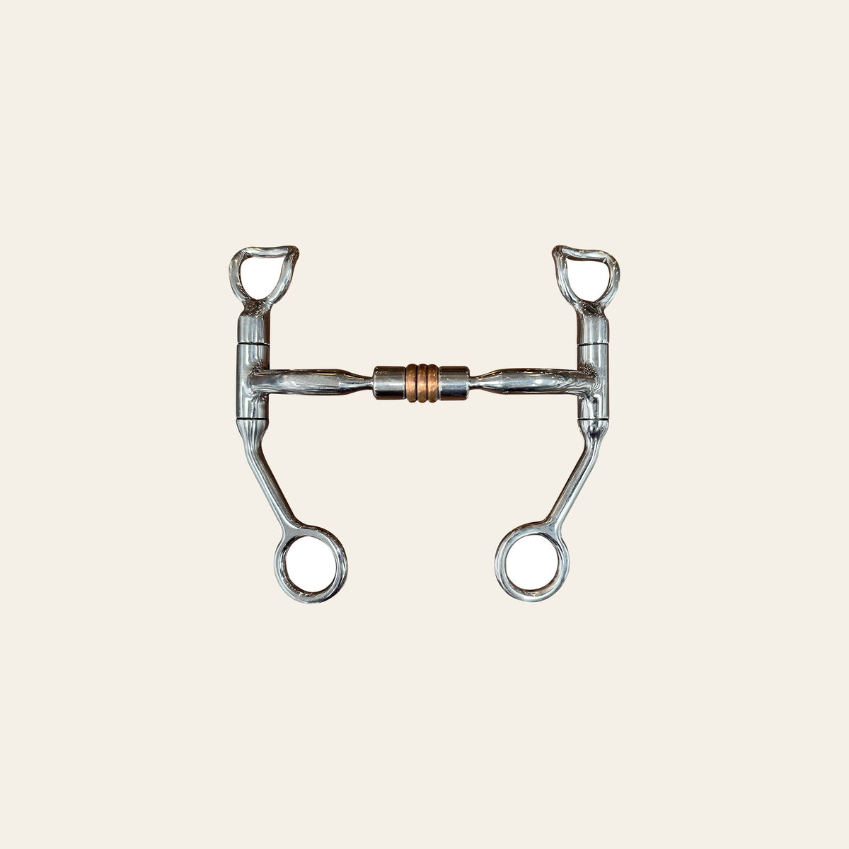 BAR H EQUINE 5 In Mouth Curb Bit Stainless Steel w/ Copper Ring