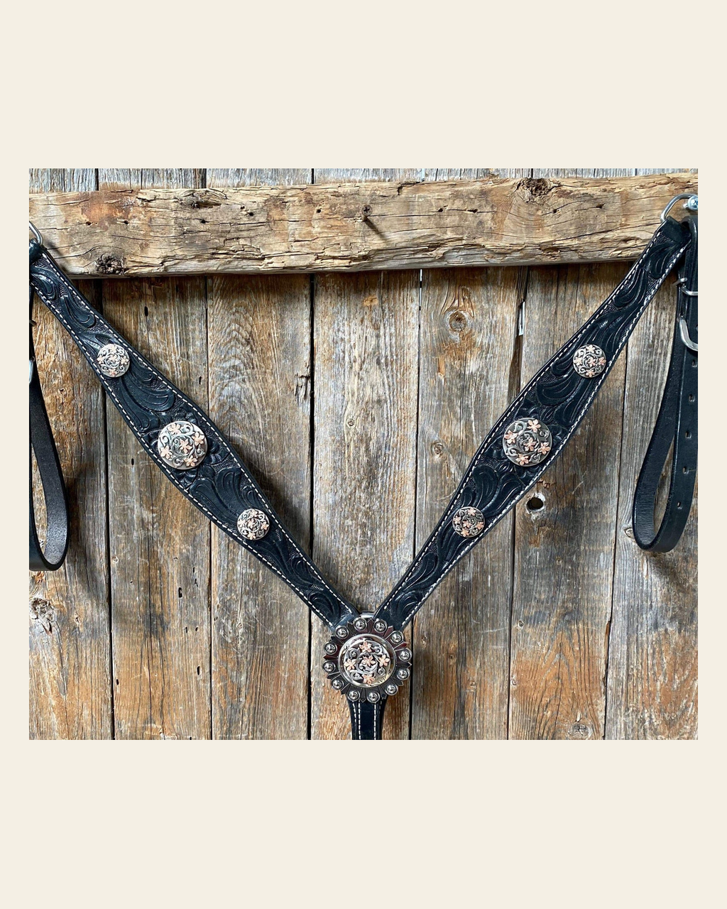 Black Breastcollar #BC1059 on a warm cream background