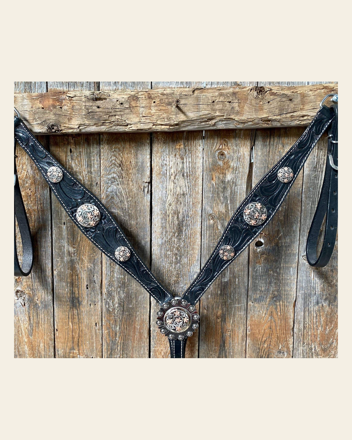 Black Breastcollar #BC1059 on a warm cream background