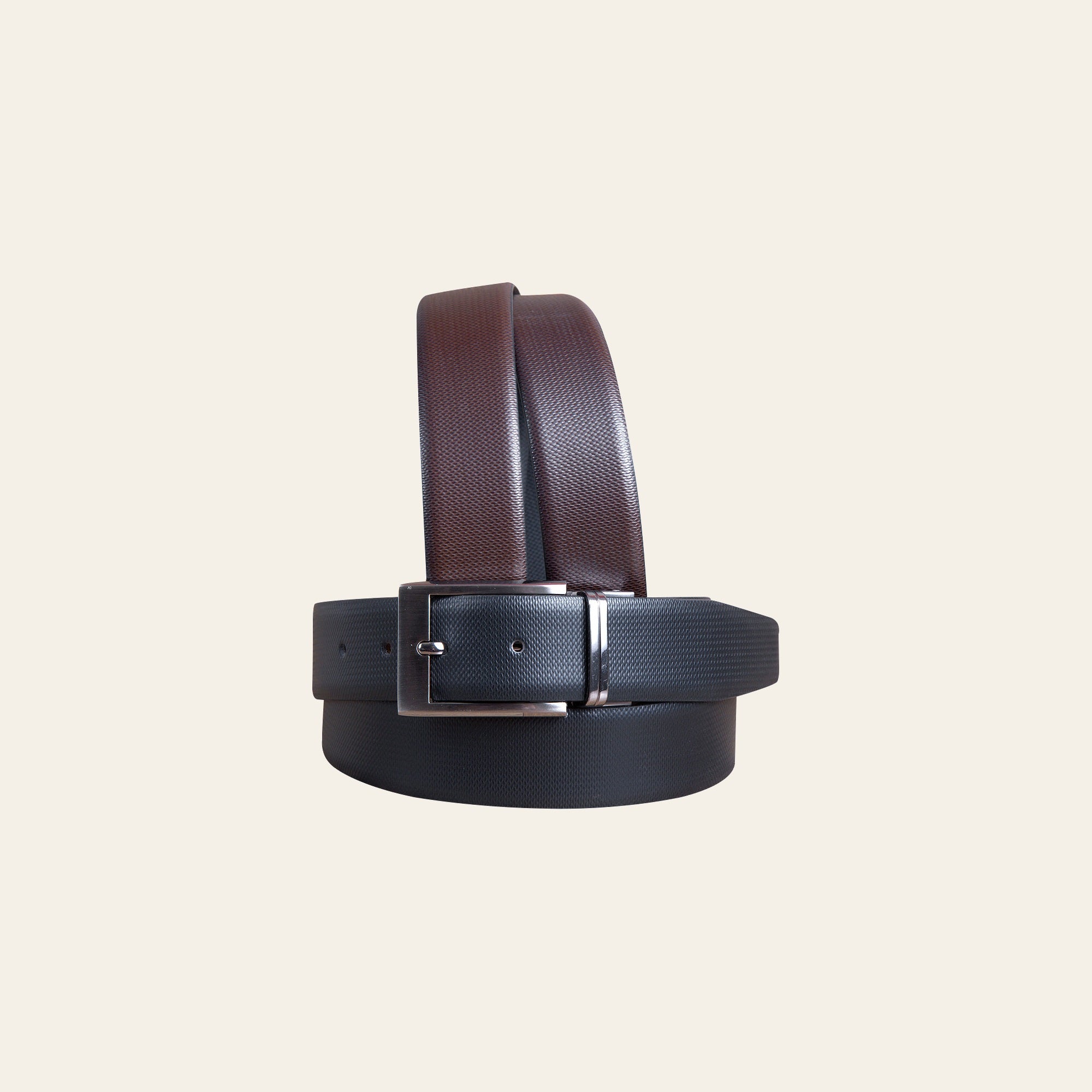 HILASON Black Brown Reversible Texture Leather Dress Belt Genuine Formal | Mens Belts Western Casual Heavy Duty for Men