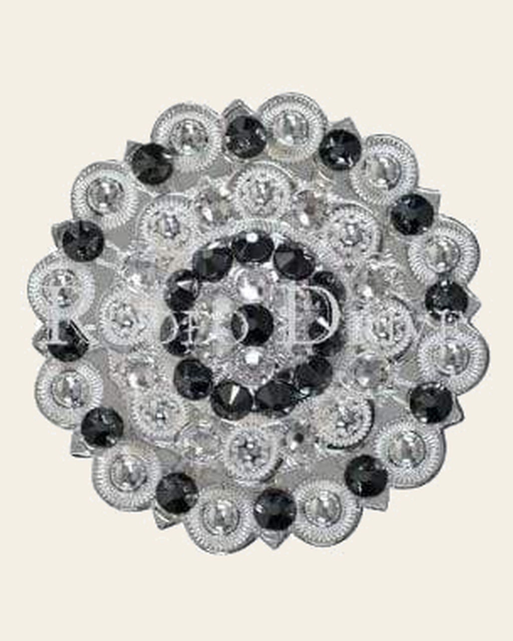 Black & Clear Bright Silver Berry Jacket European Crystal on a warm cream background