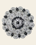 Black & Clear Bright Silver Berry Jacket European Crystal on a warm cream background