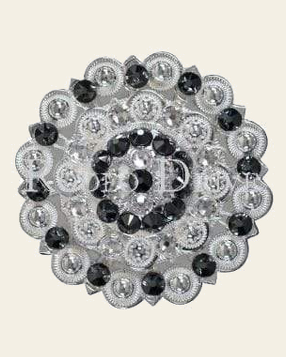 Black & Clear Bright Silver Berry Jacket European Crystal on a warm cream background