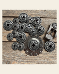 Black Diamond Antique Silver Western Concho W213 on a warm cream background