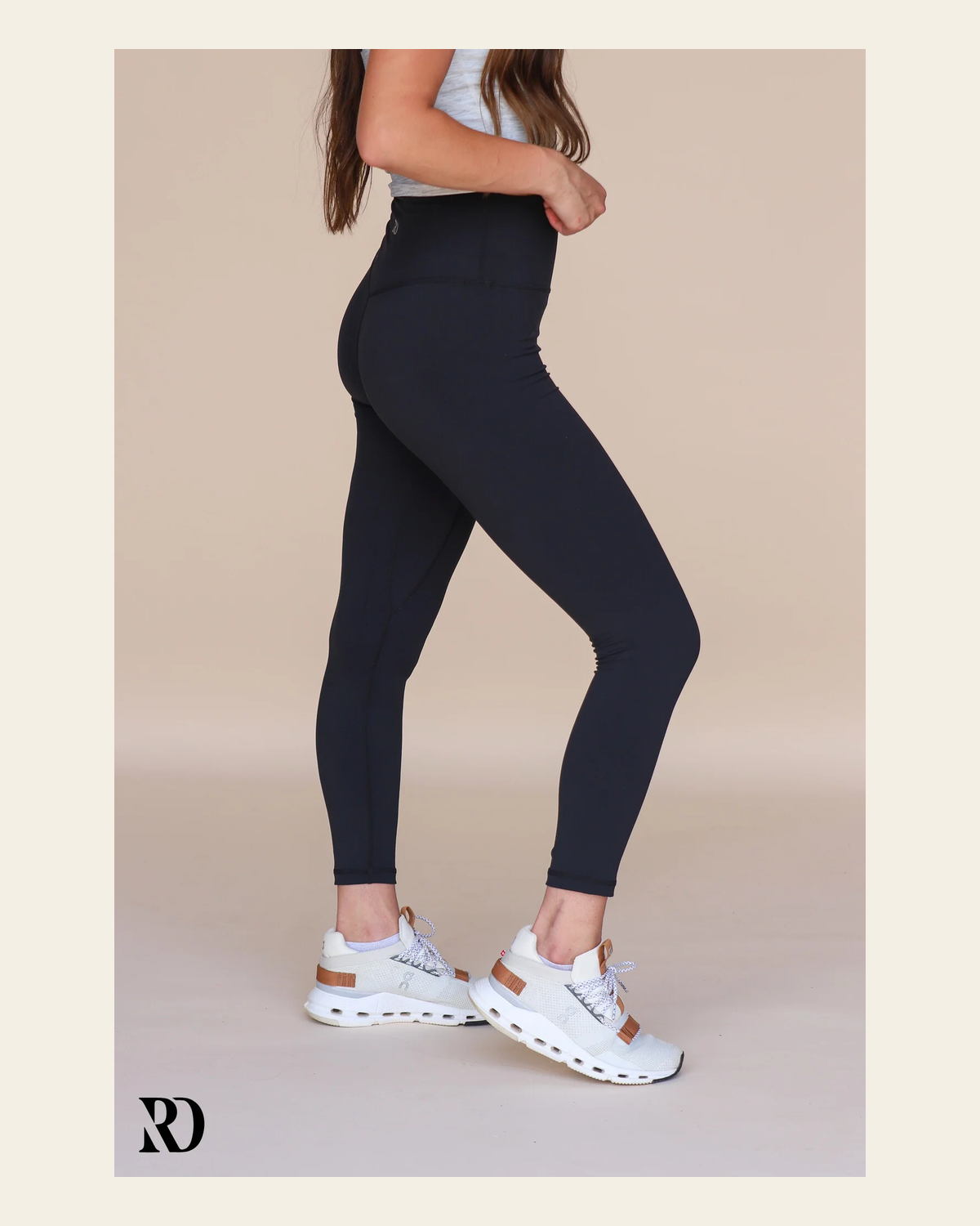 Fleece Lined Vital Leggings | Black on a warm cream background