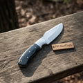 Drop Point Hunting Knife Stainless Steel Blade Black Micarta Handle Fixed Blade Field Knife