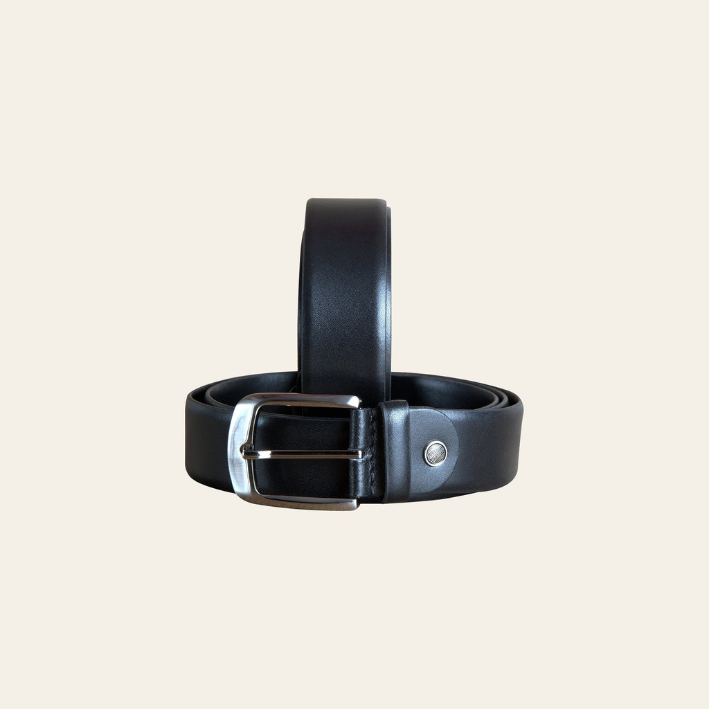 HILASON Black Leather Dress Belt 100% Pure Italian Cow Genuine Formal | Mens Belts Western Casual Heavy Duty for Men