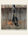 Black Nylon Horse Halter – Bronc Noseband with Western Conchos NH104 on a warm cream background