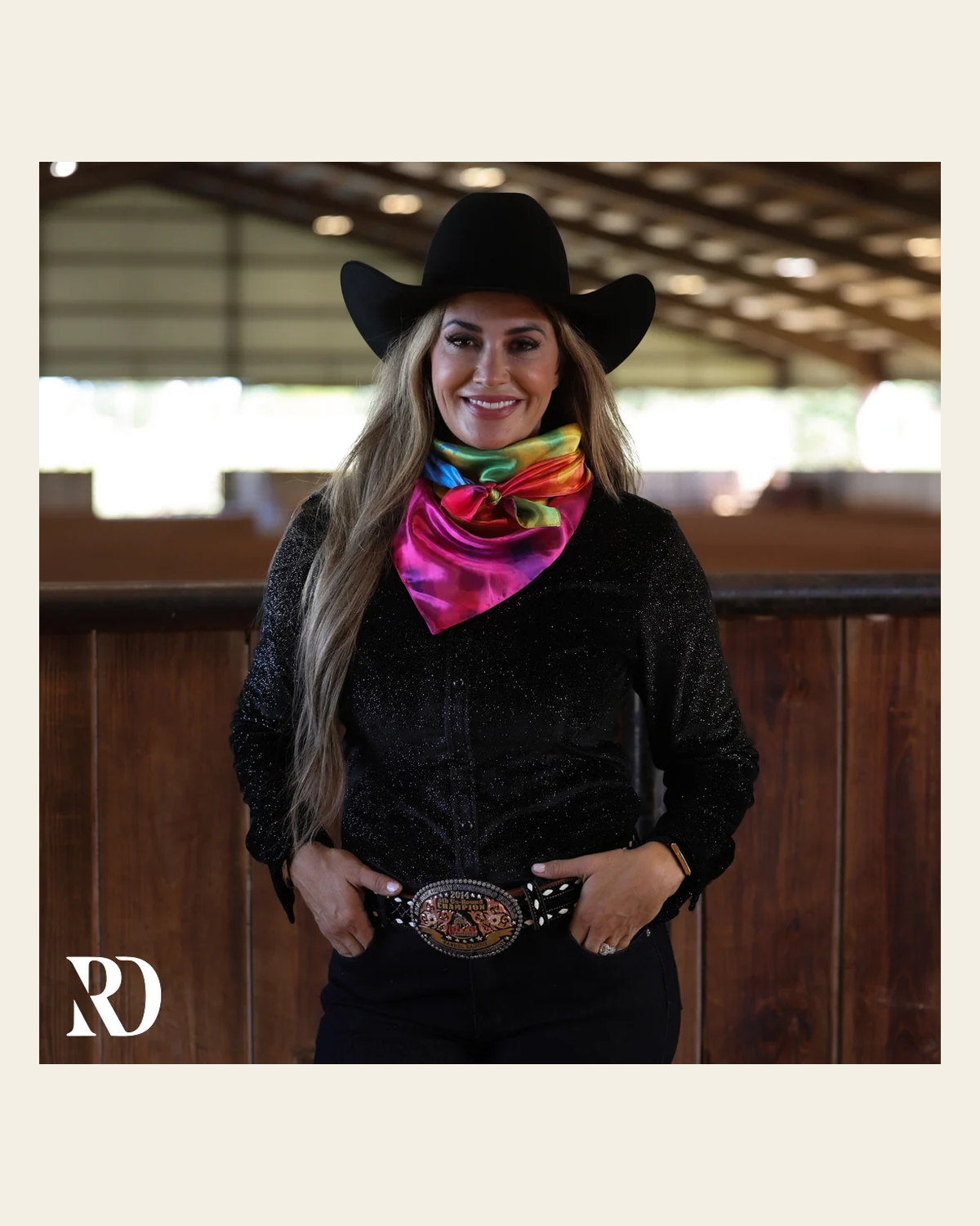 Black Velvet Sparkle Performance Rodeo Shirt on a warm cream background
