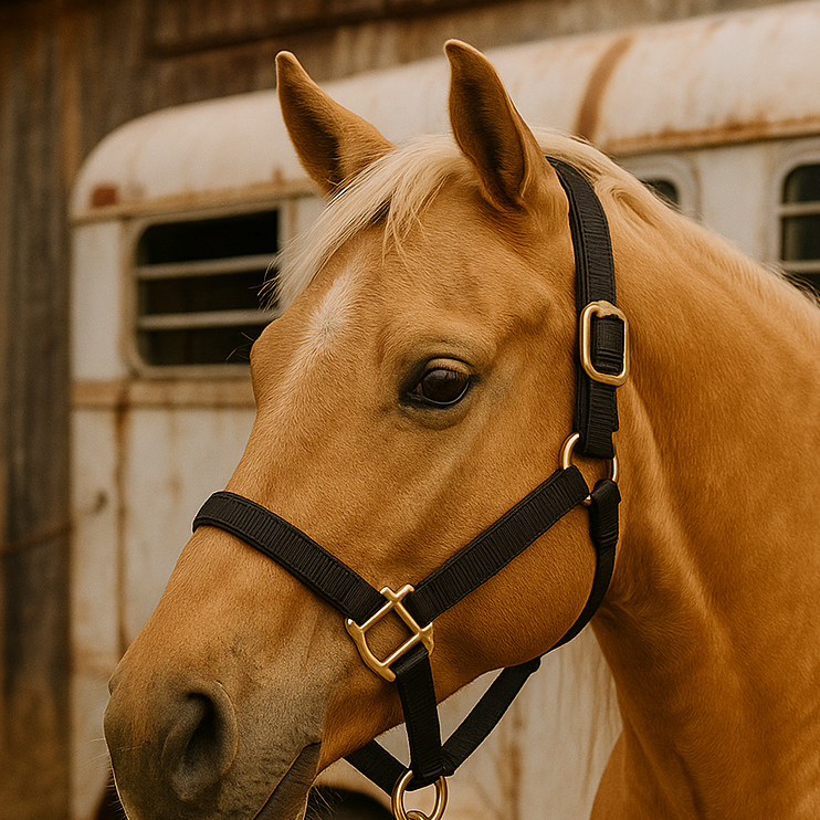 Black Nylon Horse Halter NHBLK