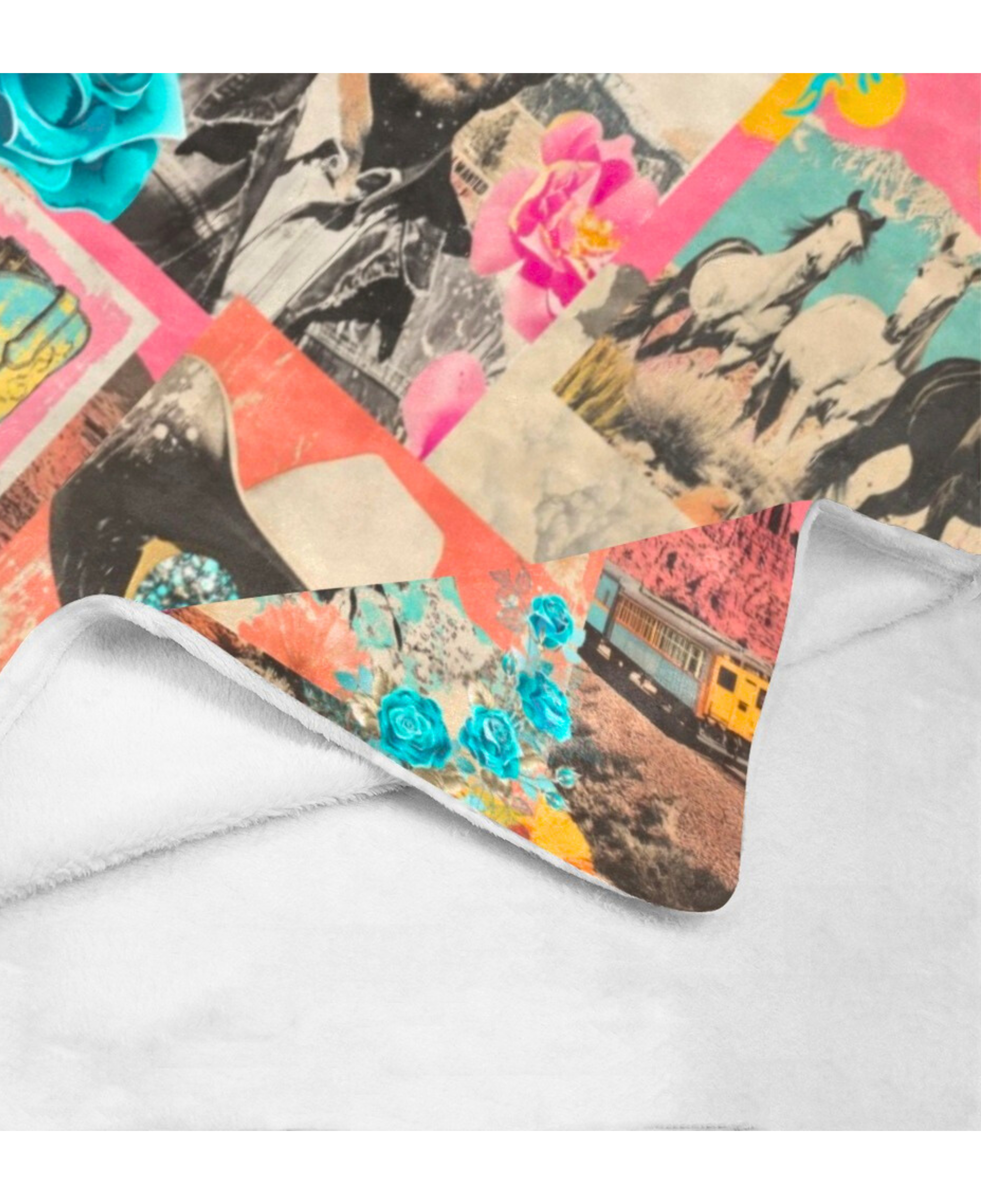 Baha Ranch Pop Western Collage Throw Blanket Ultra-Soft Micro Fleece Blanket 60" x 80" Made in America by Baha Ranch...