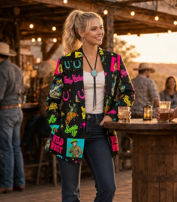 Baha Ranch The Last Roundup Western Blazer in Black by Baha Ranch Western Wear