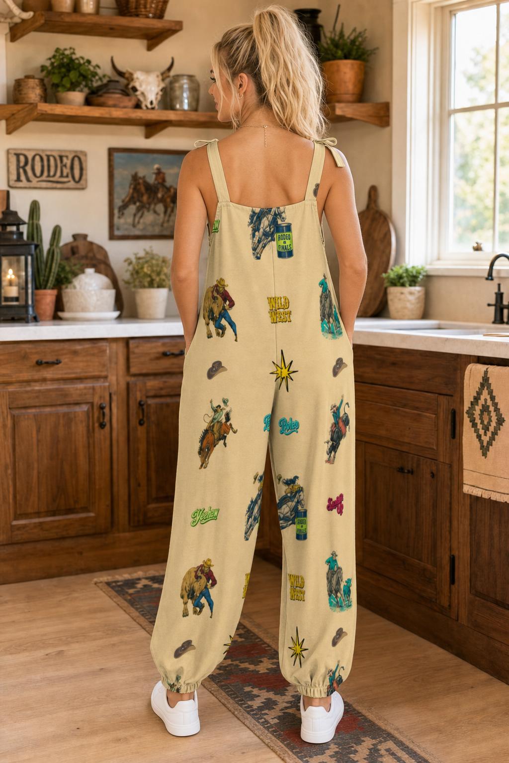 Baha Ranch The Last Roundup Western Rodeo Overalls Jumpsuit - Tan by Baha Ranch Western Wear - product image 4